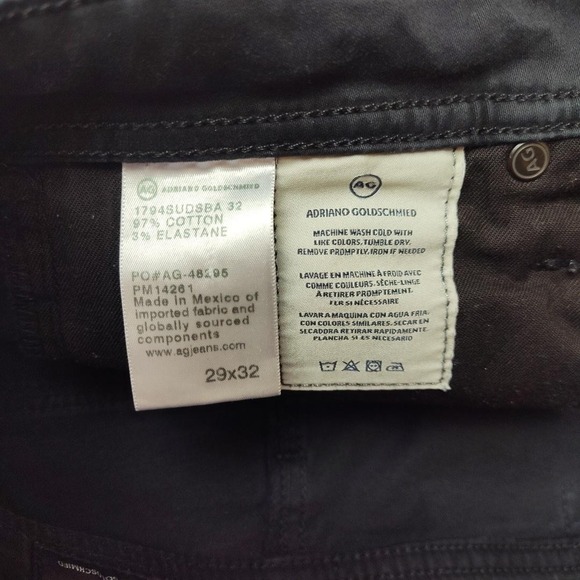 AG Everett Jeans Mens 29x29 Black Dark Wash Slim Straight Stretch Denim Pants - Picture 8 of 12